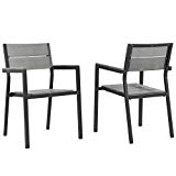 Modway EEI-1739-BRN-GRY-SET Maine Dining Armchair Outdoor Patio (Set of 2), Brown/Gray Review