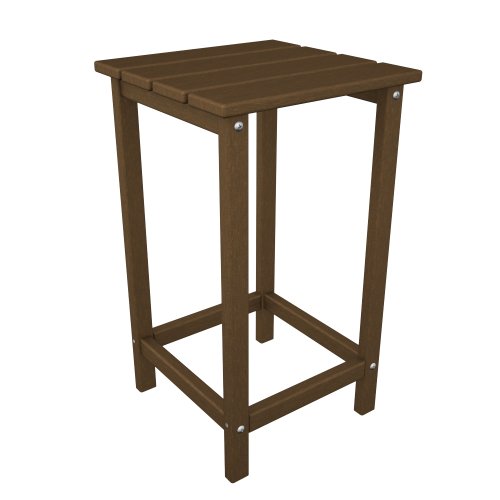POLYWOOD ECT26TE Long Island 26″ Counter Side Table, Teak
