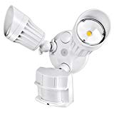 Hykolity 36W PIR Motion Detector LED Security Light, Infrared Motion Sensor 3600lm Outdoor Wall Mount Floodlight, White [250W Halogen Equivalent] 5000K Waterproof, Adjustable Dual Head For Sale