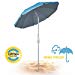 690GRAND 6FT Beach Umbrella with Sand Anchor UPF50+ Sunshade Aluminum Poles Polyester Canopy Including Crank Tilt and Carry Bag