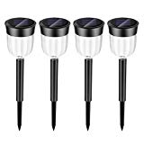 MIUO 4 Pack Solar Garden Light IP65 Waterproof Solar Path Light 7 Color Changing Auto On/Off Wireless Outdoor Solar Landscape Lights Lawn Patio Path Garden Walkway Driveway Yard Decor