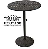 Cheap Heritage Outdoor Living Nassau Cast Aluminum 30″ Bar Table – Antique Bronze