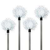 YIYAYIYAYO 4 Pack Solar Garden Lights Outdoor, LED Stake Landscape Lighting with Dandelion Flower, Waterproof/Auto On/Off – Decorative Figurine Lights for Garden/Patio/Landscape/Pathway/Backyard
