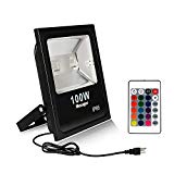 Cheap Musuger 100W RGB LED Flood Light with Remote Control, 16 Colors & 4 Modes, Waterproof Outdoor Security Lights