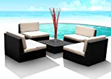 Outdoor Patio Furniture Wicker Sofa Sectional 5pc Resin Couch Set For Sale