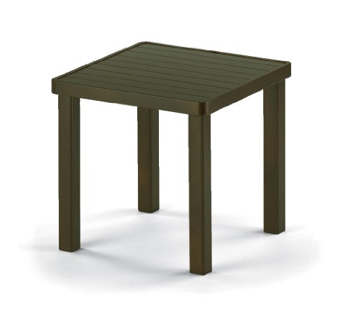 Telescope Casual Square Aluminum Slat End Table, 18-Inch, Textured Kona Frame Finish