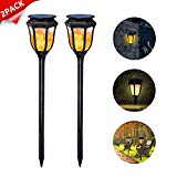 Dr. Prepare Solar Lights Outdoor Decorative Waterproof Landscape Flickering Flames Torches Lights 96 LED Motion Sensor Spotlights Wall Lamp for Garden Patio Pathway Walkway Decoration – 2 Pack