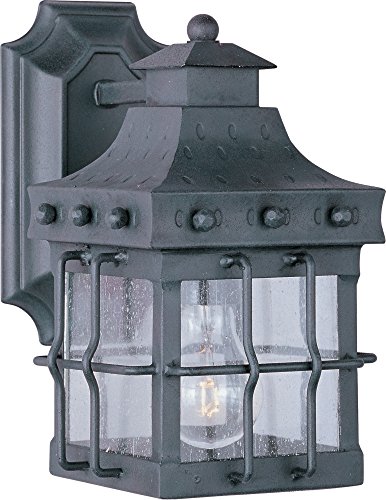 Cheap Maxim 30081CDCF Nantucket 1-Light Outdoor Wall Lantern, Country Forge Finish, Seedy Glass, MB Incandescent Incandescent Bulb , 100W Max., Dry Safety Rating, Standard Dimmable, Glass Shade Material, 5750 Rated Lumens