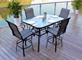 Cheap 5pc Patio Bar Furniture Dining Set with Quick Dry PVC Fabric Swivel Chairs Cheap 5pc Patio Bar Furniture Dining Set with Quick Dry PVC Fabric Swivel Chairs