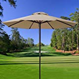 Cheap 9 ft Air Vented Sun Shade Wooden Tan Cover Umbrella Patio Market Garden Outdoor Cheap 9 ft Air Vented Sun Shade Wooden Tan Cover Umbrella Patio Market Garden Outdoor