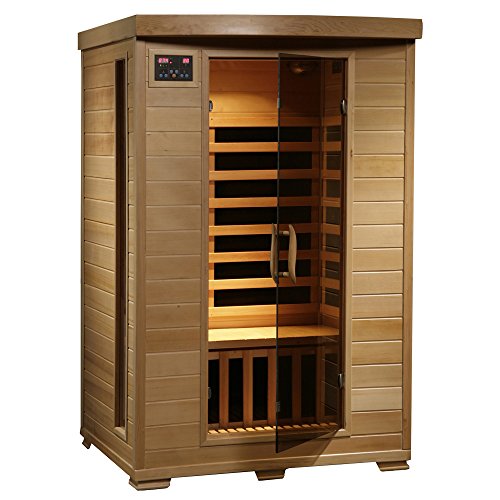 Radiant Saunas 2-Person Hemlock Infrared Sauna with 6 Carbon Heaters, Chromotherapy Lighting, Oxygen Ionizer