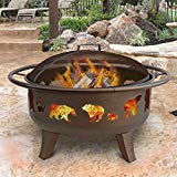 Landmann 23875 Fire Dance Bear and Paw Fire Pit, 30-Inch, Metallic Brown For Sale