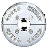 Acecharming Patio Umbrella Light 24 LEDs Cordless Warm White Umbrella Pole Light for Outdoor Garden Patio Umbrellas Camping Tents, Battery Operated (Silver) For Sale