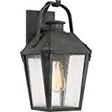 Quoizel CRG8408MB One Light Outdoor Wall Lantern, Medium, Mottled Black For Sale Quoizel CRG8408MB One Light Outdoor Wall Lantern, Medium, Mottled Black For Sale