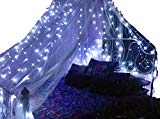 Basik Nature Mosquito Net Round Canopy De-Luxe Bundle with 2 BLUE Fairy Lights Battery Powered (King/Queen Size) For Sale