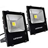 LEPOWER 2 Pack 50W New Craft LED Flood Light, Super Bright Outdoor Work Light with Plug, 250W Halogen Bulb Equivalent, IP66 Waterproof, 4000lm, 6500K, Outdoor Led Lights (White Light) Review