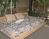 Cypress Porch SWING BED 6 ft With Heavy Duty 10ft galvanized CHAIN set and made from Rot-resistant Cypress Eternal Wood Made in the USA – Green Furniture – GO GREEN For Sale