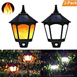 Cheap Motion Sensor Solar Lights Outdoor, 2 Modes Waterproof Flickering Flames Solar Wall Outside Lighting, Auto On/Off Solar Security Light Outdoor for Garden Porch Patio Yard Deck Stairway Driveway(2PCS)