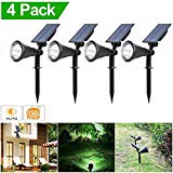 Cheap Solar Powered Spotlight, Solar Lights 2-in-1 Waterproof Outdoor Landscape Lighting Wall Light Auto On/Off for Yard Garden Driveway Pathway Pool,Pack of 4 (White Light)