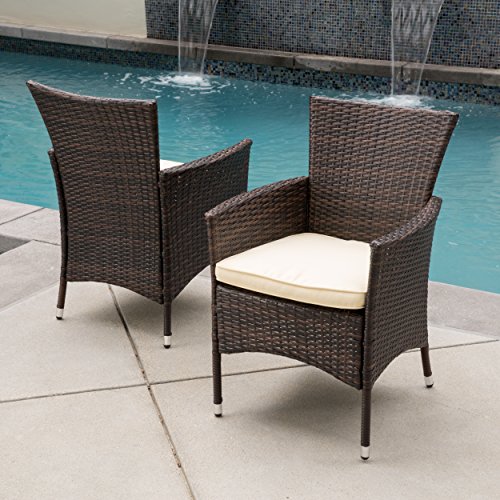 Christopher Knight Home 295968 Clementine Outdoor Multibrown PE Wicker Dining Chairs
