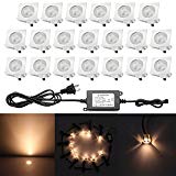 Pack of 20 QACA Deck Lighting, Warm White LED Landscape Lights DC 12V 0.6W IP67 Stainless Steel Lamp for Garden,Steps,Stair,Patio,Floor,Pool Deck,Kitchen,Outdoor Review Pack of 20 QACA Deck Lighting, Warm White LED Landscape Lights DC 12V 0.6W IP67 Stainless Steel Lamp for Garden,Steps,Stair,Patio,Floor,Pool Deck,Kitchen,Outdoor Review