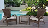 Sunjoy S-BS1123SST-KD Wicker 3 Piece Bistro Set, Brown For Sale