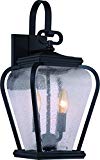Cheap Luxury French Country Outdoor Wall Light, Medium Size: 17.5″H x 8.5″W, with Mediterranean Style Elements, Soft and Simple Design, Inky Black Silk Finish and Seeded Glass, UQL1201 by Urban Ambiance