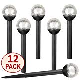 SOLAscape Set of 12 Crackle Glass Globe White LED Black Solar Path Lights Review