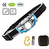 Lightest Ultra Bright Portable LED Headlamp (Only 1.69Oz),7 Lighting Modes,IPX6 Waterproof,Best Headlight for Camping,Running,Hiking and Kids,1AA Battery included (Blue)