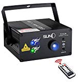 Cheap SUNY Laser Lights Music Laser Projector 24 Gobos Effect Green Blue Laser Blue LED Projector Remote Control Sound Activated Stage Light Dance DJ Disco Show Home Decorative Xmas Holiday Birthday Party