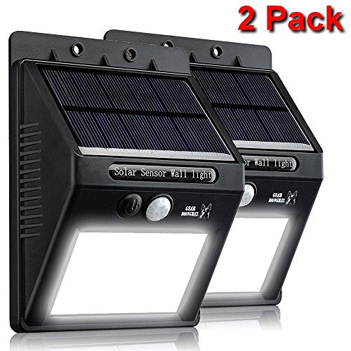 Gear Mongrel Outdoor Solar Powered Motion Sensor Lights – 2 Pack Super Bright 20 LED Wireless Waterproof Exterior Wall Security Lighting for Yard, Patio, Driveway, Deck, Garden, Steps, Fence, Pathway For Sale