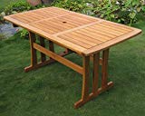 International Caravan TT-RE-007-IC Furniture Piece Royal Tahiti Outdoor Wood Rectangular Dining Table For Sale