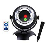 Christmas Laser Light, Christmas Projection Light IP65 Waterproof Outdoor Landscape Light RF Remote Control 24 Pattern Dynamic Static Holiday Party Lights（Red/green)