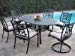 Outdoor Patio Furniture 7 Piece Aluminum Dining Set with 2 Swivel Rockers DS-SA01-4272T