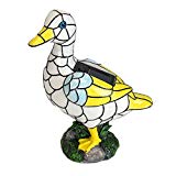 Cheap Florals Solar Tiffany Duck Statue LED Light, Garden Outdoor Yard Decor Landscape Statue Lamp Lighs, Night Light, Table Light