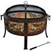 Sunnydaze Northwoods Fishing Fire Pit, 30-Inch Diameter, with Spark Screen