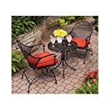 Clayton Court 3-Piece Motion Outdoor Bistro Set, Red, Seats 2 Review Clayton Court 3-Piece Motion Outdoor Bistro Set, Red, Seats 2 Review