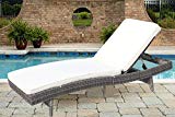 Do4U Adjustable Patio Outdoor Furniture Rattan Wicker Chaise Lounge Chair Sofa Couch Bed with Cushion (7557-DRGY-1 Sets) Review