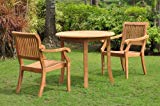 Grade-A Teak Wood 2 Seater 3 Pc Dining Set: 36 Grade-A Teak Wood 2 Seater 3 Pc Dining Set: 36