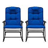 Cheap SunLife Outdoor Foldable Modern Rocking Chair Set, Patio/Backyard / Camping Lounge Rockers with Blue Padded Cushions, Set of 2 Cheap SunLife Outdoor Foldable Modern Rocking Chair Set, Patio/Backyard / Camping Lounge Rockers with Blue Padded Cushions, Set of 2