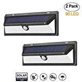 2 Packs Solar Lights Outdoor,Waterproof 90 LED Solar PIR Motion Sensor Wall Light Wireless Security Night Lighting with Easy Install for Patio, Deck, Yard, Garden, Fence, Driveway, Garage(2-Pack) For Sale