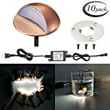 LED Deck Lights Kit, FVTLED Pack of 10 Low Voltage LED Step Stair Lights Φ1.97″ Outdoor Garden Yard Decoration Lamp Recessed Landscape Pathway Step Stair Cold White LED Lighting, Bronze Review