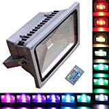 TDLTEK 20W RGB Color Changing LED Flood Light /Spotlight/Landscape Lamp/Outdoor Security Light With[ Memory Function] and [Remote Controller]