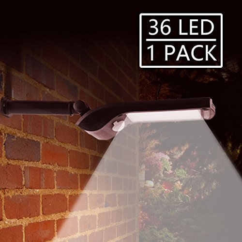 Solar Lights Outdoor with Rotatable Mounting Pole, 36 LED New Generation Super Bright Solar Motion Sensor Security Lights, Wireless Waterproof Wall Lights for Garden, Driveway, Patio, Yard, Walkway