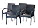 Patio Resin Outdoor Garden Deck Wicker Arm Chair. Black Color (Set of 4)