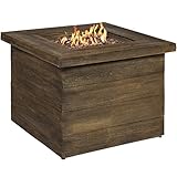 Best Choice Products Outdoor Gas Fire Pit Centerpiece Table w/Lava Rocks and Cover – Brown