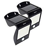 lightvoice Outdoor Solar Motion Sensor Light Wireless Super Bright 20 LED Waterproof Heatproof Security Lamp Auto On/Off dusk to dawn Solar Powered for Yard Garden Driveway Step Black (2 pack)