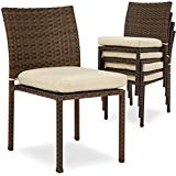 Best Choice Products Outdoor Wicker Patio Stacking Chairs Set of 4 -Brown For Sale