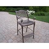 Cheap Oakland Living Mississippi Cast Aluminum Bar Stool, Antique Bronze