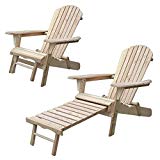 Walcut Unpainted Series of Magic Garden Outdoor Patio Deck Garden Foldable Adirondack Wood Chair with Pull Out Ottoman For Sale Walcut Unpainted Series of Magic Garden Outdoor Patio Deck Garden Foldable Adirondack Wood Chair with Pull Out Ottoman For Sale